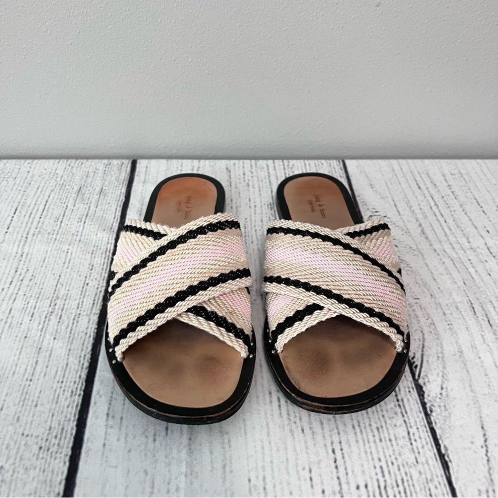 Rag & Bone Keaton Slip On Slides In Pink Combo Si… - image 3